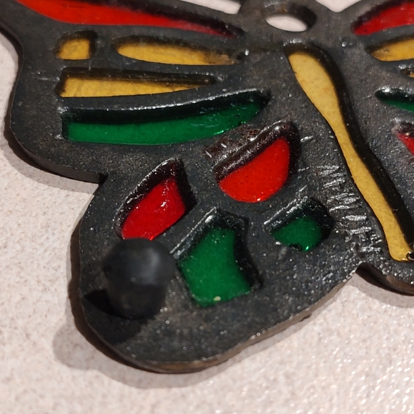 Add color to your table setting beautiful Cast Iron Butterfly Footed trivet - Picture 5 of 11